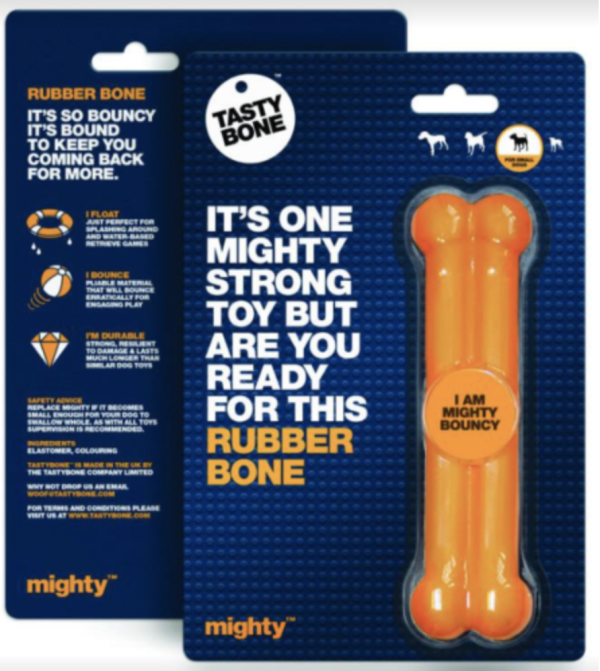 WEBBOX Tasty Bone Rubber Bone Dog Chew Toy for Large Dogs